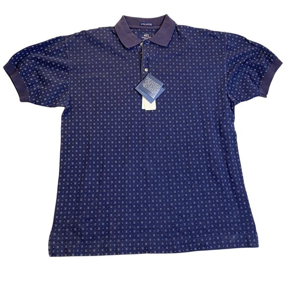 Van Heusen 417 Mens Polo Shirt Medium Over Easy Polo Shirt Navy Blue New With Ta - Picture 1 of 10